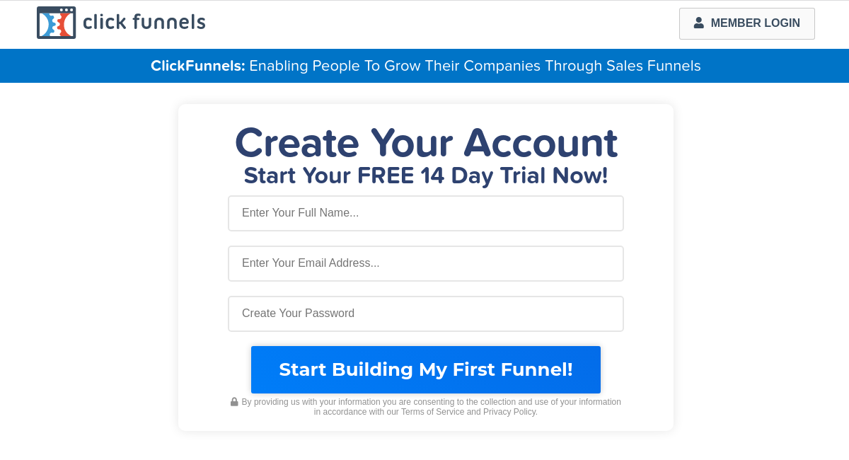 14 Day Free Trial at ClickFunnels