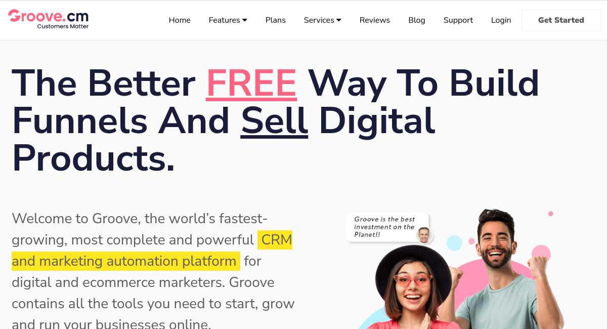 Lifetime Free Trial at Groove Funnels