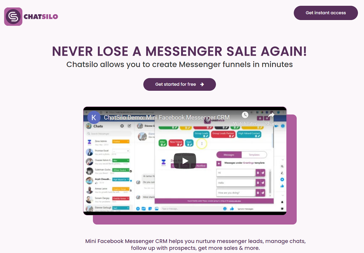 Chatsilo: An All-Inclusive Facebook Messenger Funnel That Helps You Grow Your Business