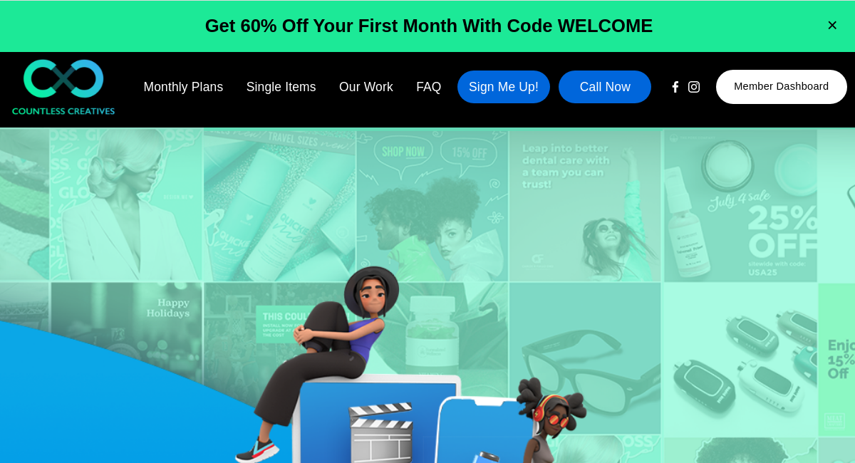 60% Off First Month at Countless Creatives