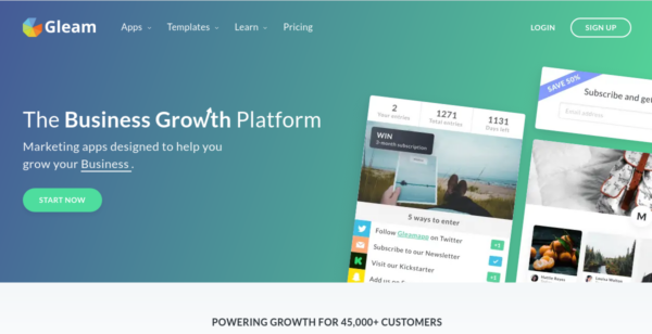 25% Off Annually at Gleam.io